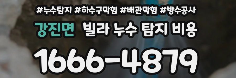 강진면 빌라 누수 탐지 비용