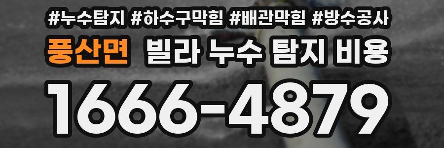 풍산면 빌라 누수 탐지 비용