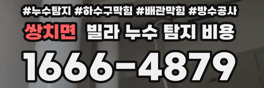 쌍치면 빌라 누수 탐지 비용