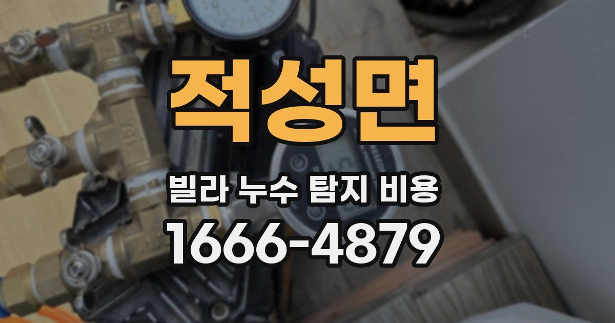 적성면 빌라 누수 탐지 비용