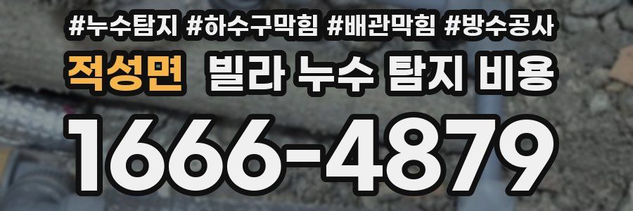 적성면 빌라 누수 탐지 비용