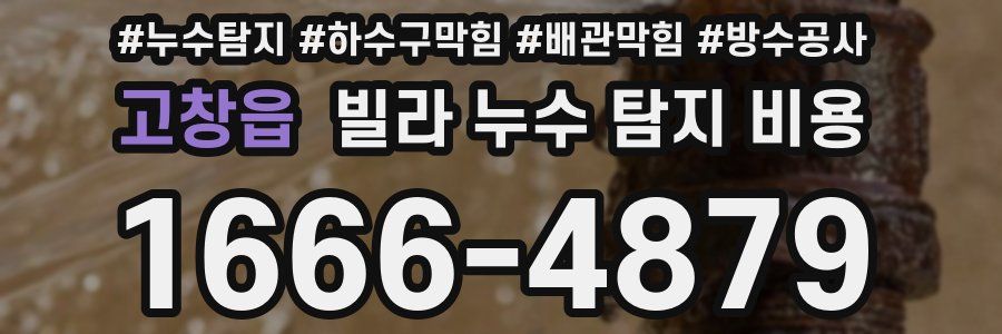 고창읍 빌라 누수 탐지 비용