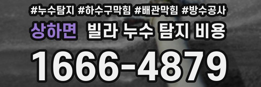 상하면 빌라 누수 탐지 비용