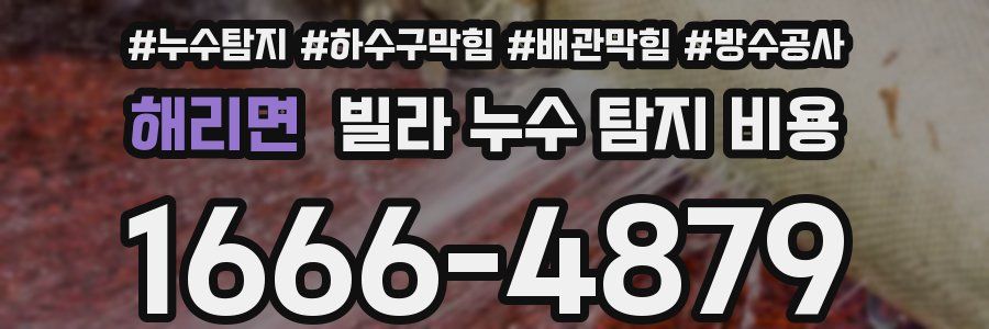 해리면 빌라 누수 탐지 비용