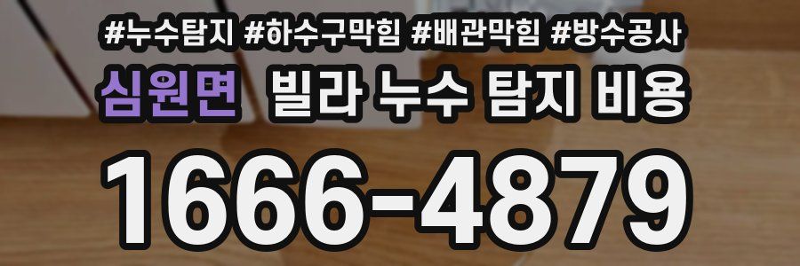 심원면 빌라 누수 탐지 비용