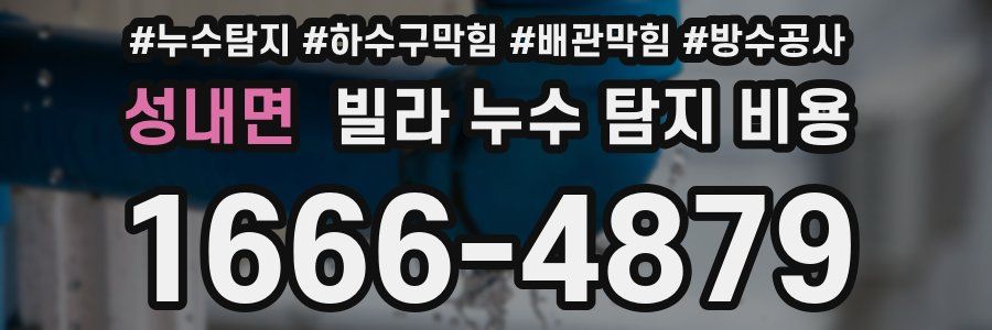 성내면 빌라 누수 탐지 비용