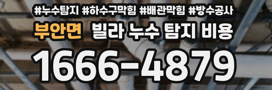 부안면 빌라 누수 탐지 비용