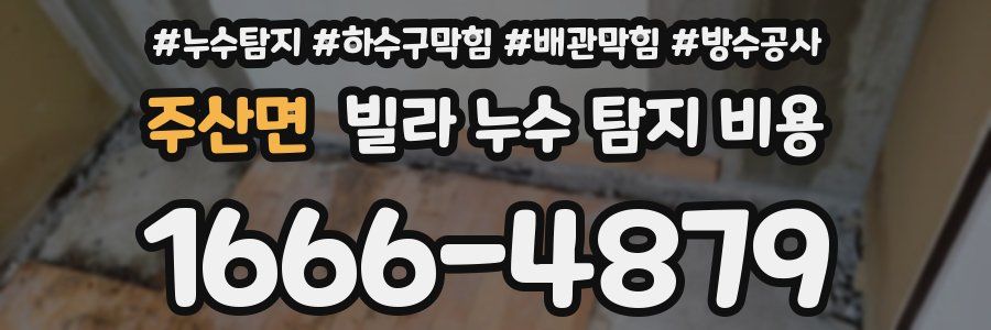 주산면 빌라 누수 탐지 비용