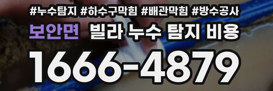 보안면 빌라 누수 탐지 비용