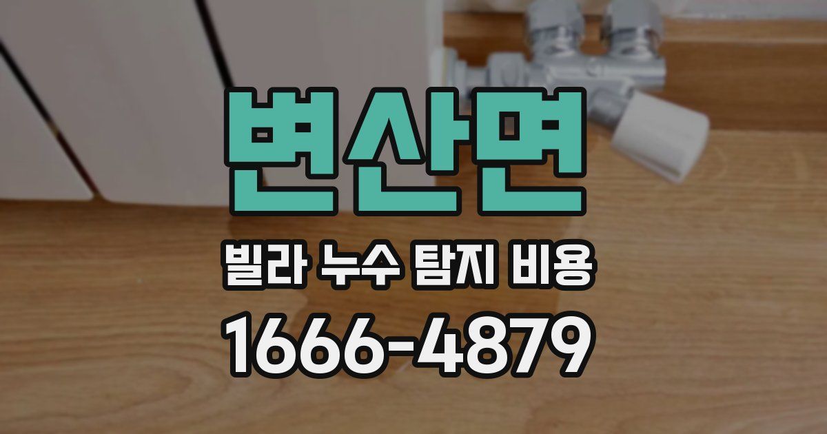 변산면 빌라 누수 탐지 비용