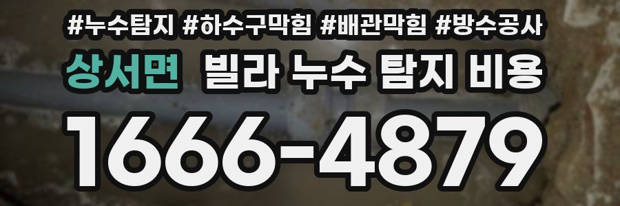 상서면 빌라 누수 탐지 비용