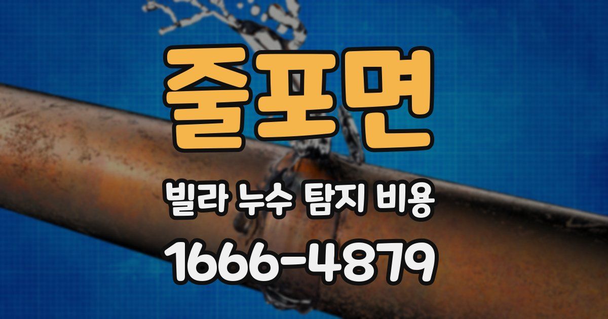 줄포면 빌라 누수 탐지 비용