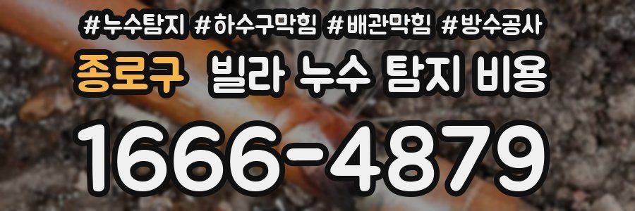 종로구 빌라 누수 탐지 비용