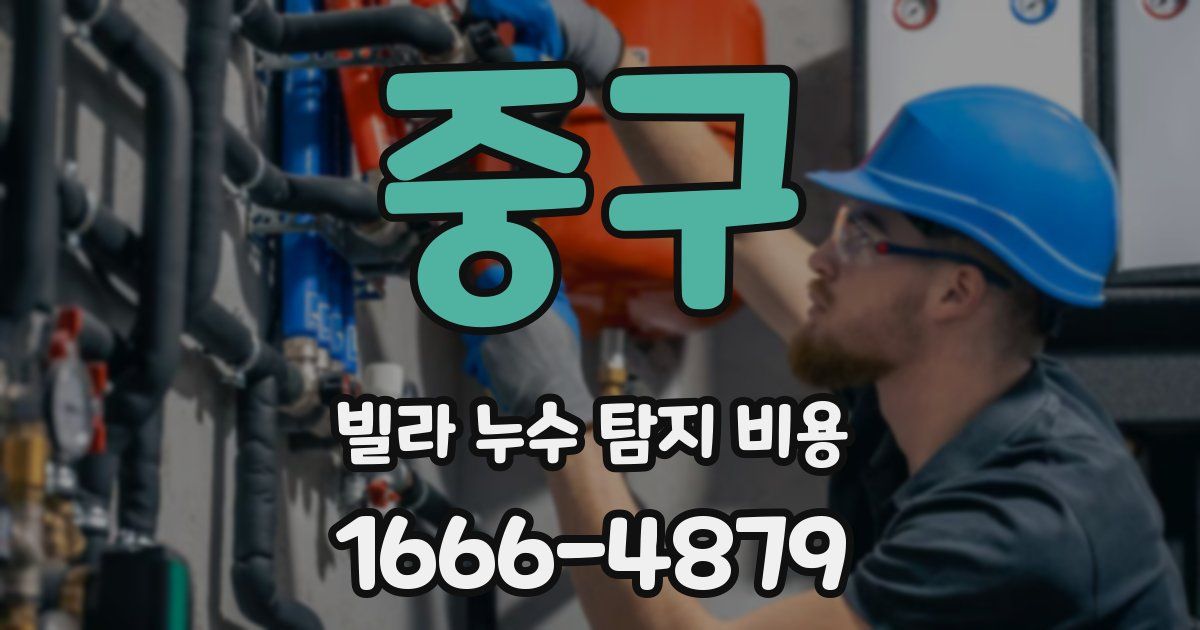 중구 빌라 누수 탐지 비용