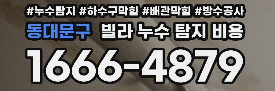 동대문구 빌라 누수 탐지 비용