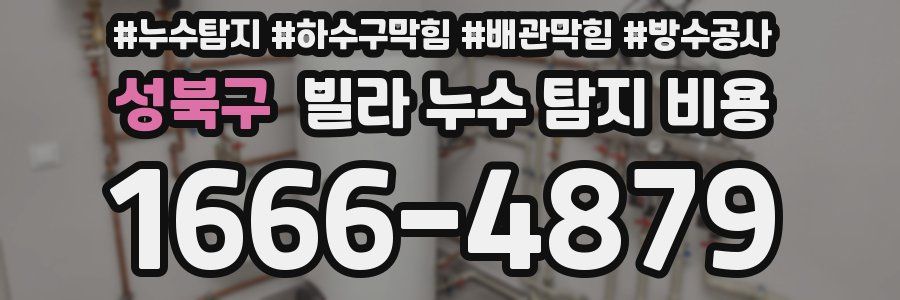 성북구 빌라 누수 탐지 비용