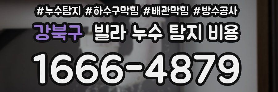 강북구 빌라 누수 탐지 비용