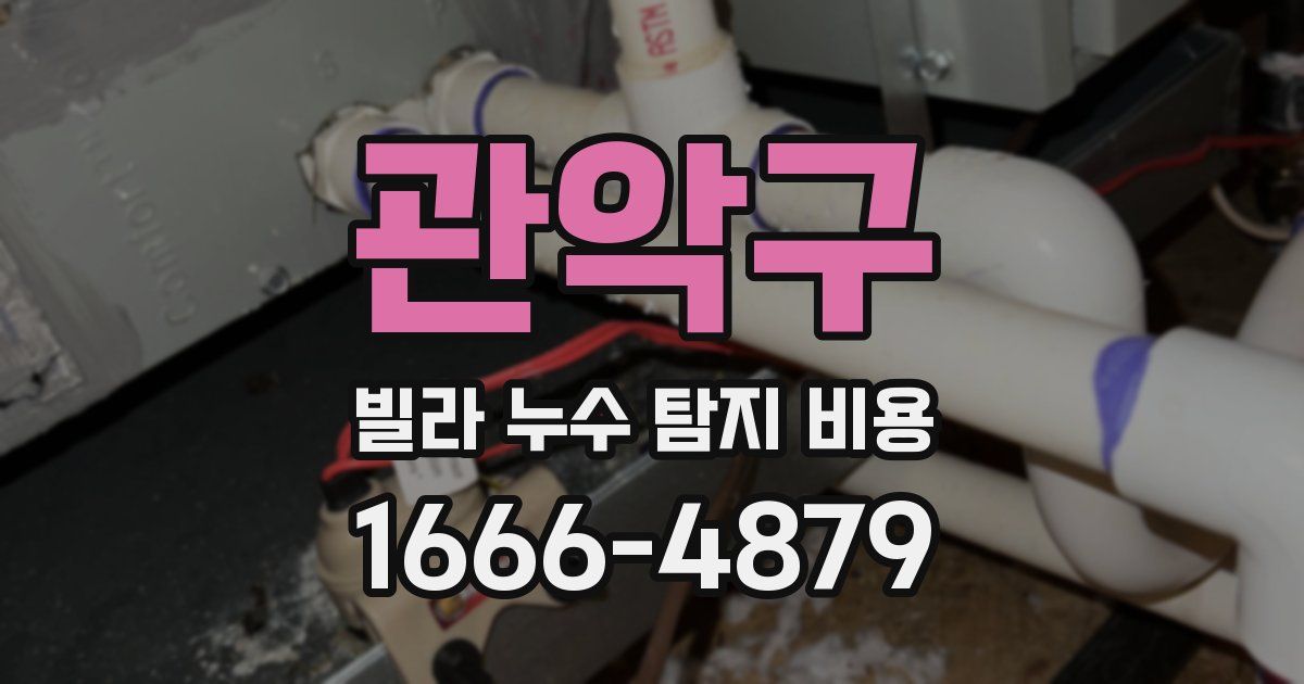 관악구 빌라 누수 탐지 비용