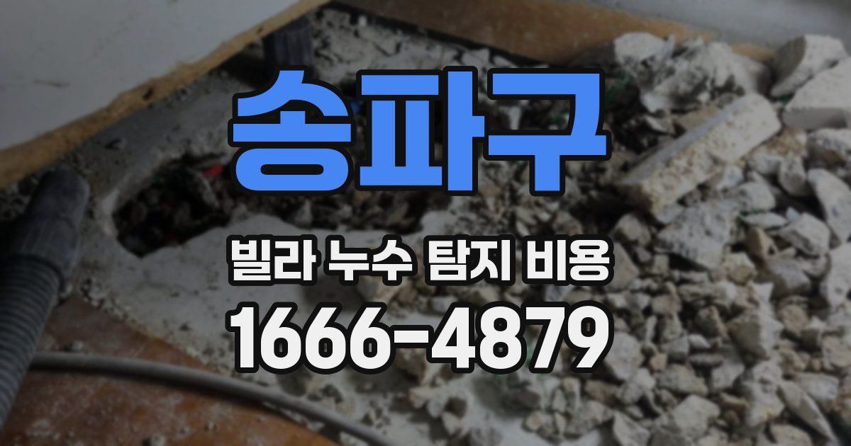 송파구 빌라 누수 탐지 비용