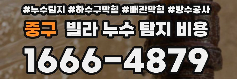 중구 빌라 누수 탐지 비용