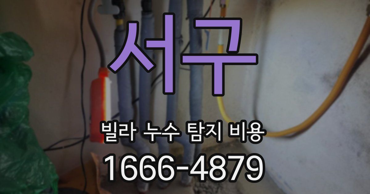 서구 빌라 누수 탐지 비용