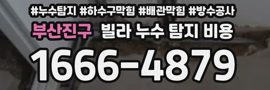부산진구 빌라 누수 탐지 비용