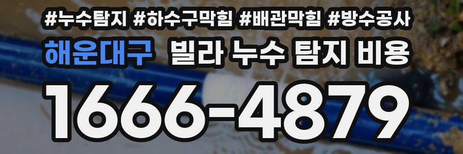 해운대구 빌라 누수 탐지 비용
