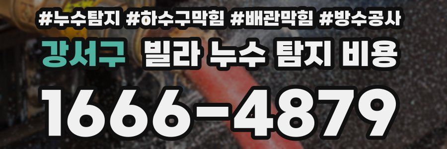 강서구 빌라 누수 탐지 비용