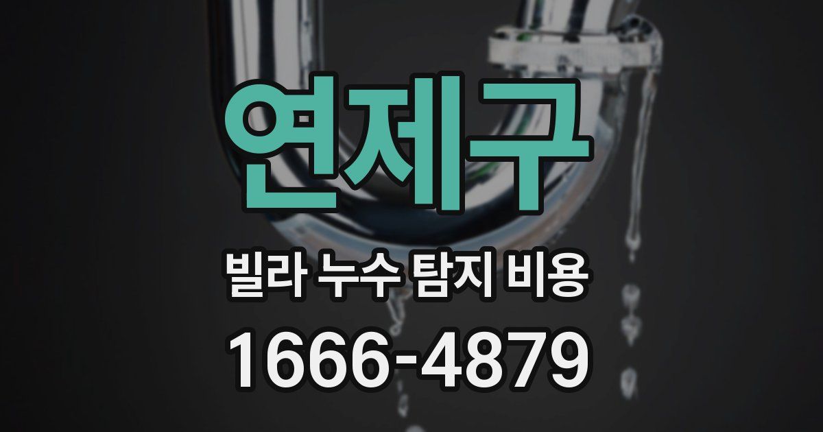 연제구 빌라 누수 탐지 비용