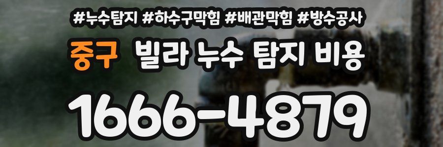 중구 빌라 누수 탐지 비용