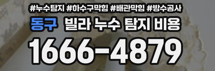 동구 빌라 누수 탐지 비용