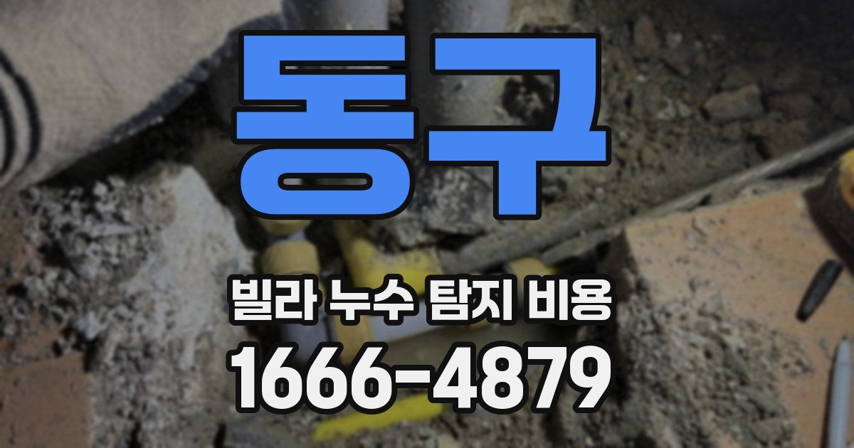 동구 빌라 누수 탐지 비용