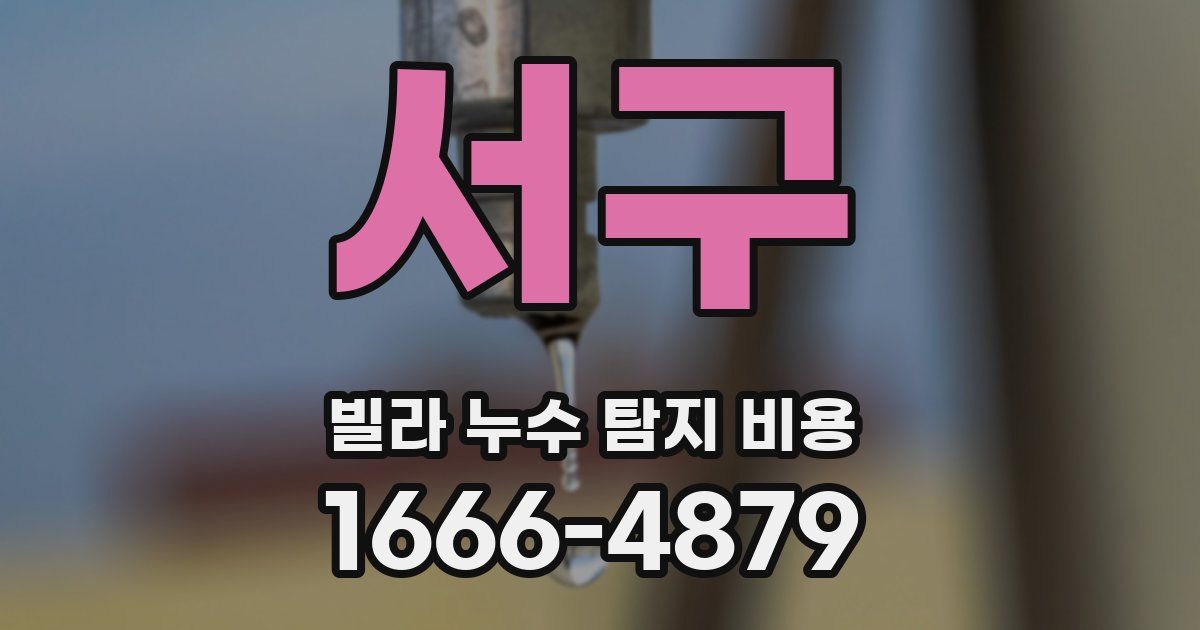 서구 빌라 누수 탐지 비용