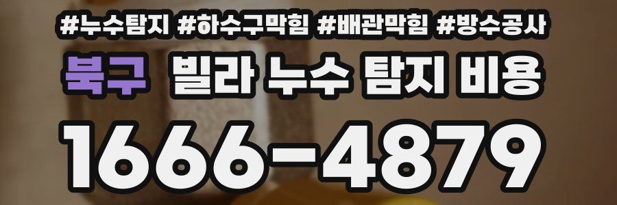 북구 빌라 누수 탐지 비용