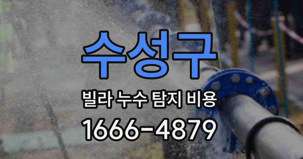수성구 빌라 누수 탐지 비용