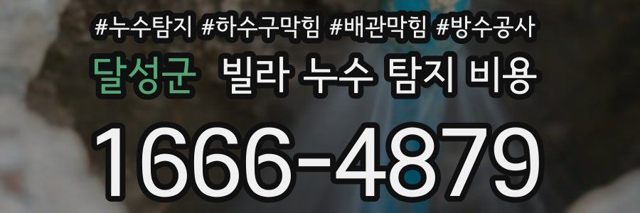 달성군 빌라 누수 탐지 비용