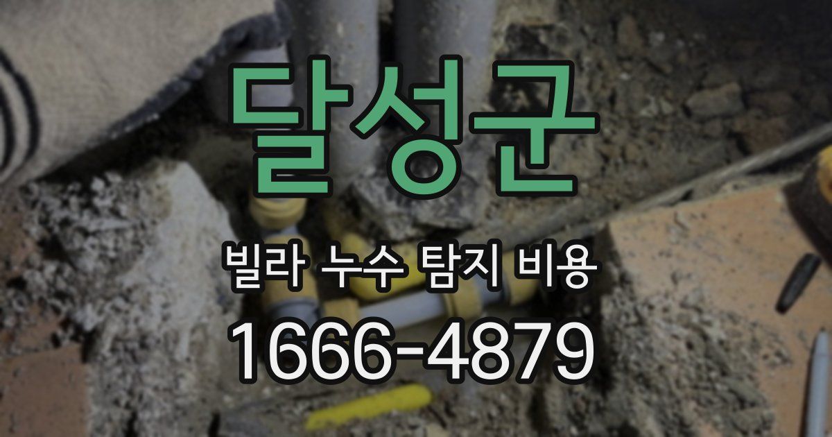달성군 빌라 누수 탐지 비용
