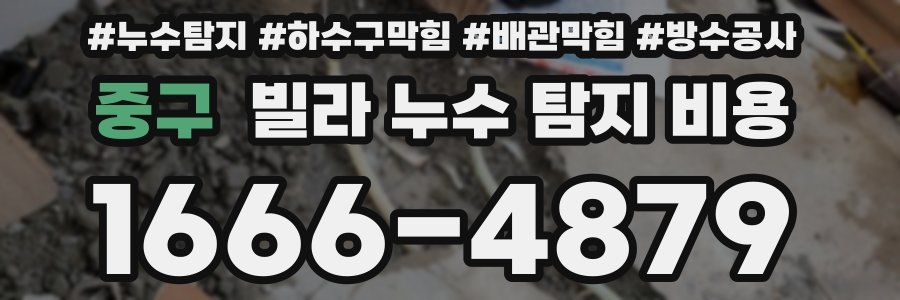 중구 빌라 누수 탐지 비용