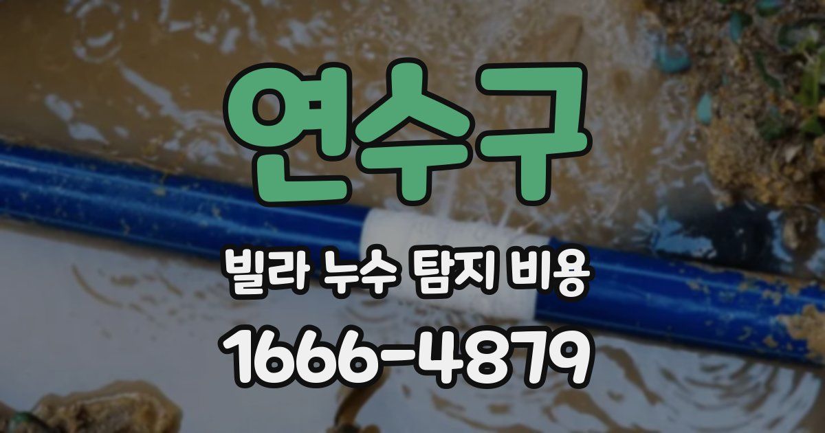 연수구 빌라 누수 탐지 비용