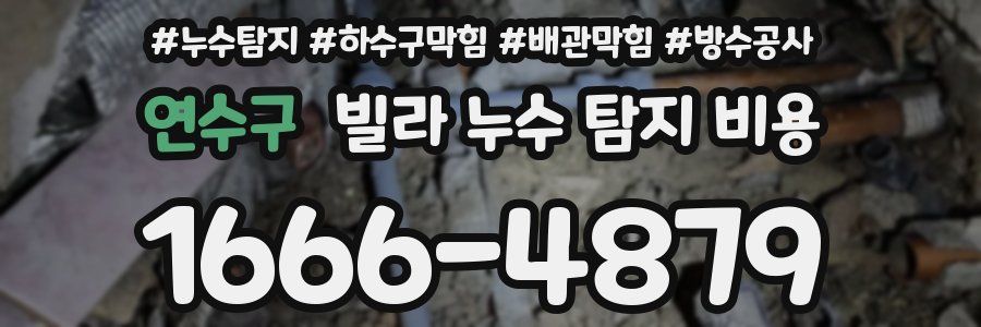 연수구 빌라 누수 탐지 비용