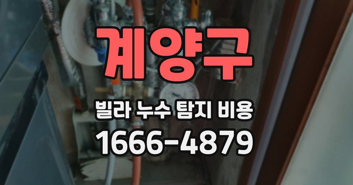 계양구 빌라 누수 탐지 비용
