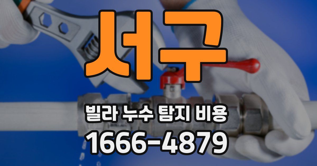 서구 빌라 누수 탐지 비용