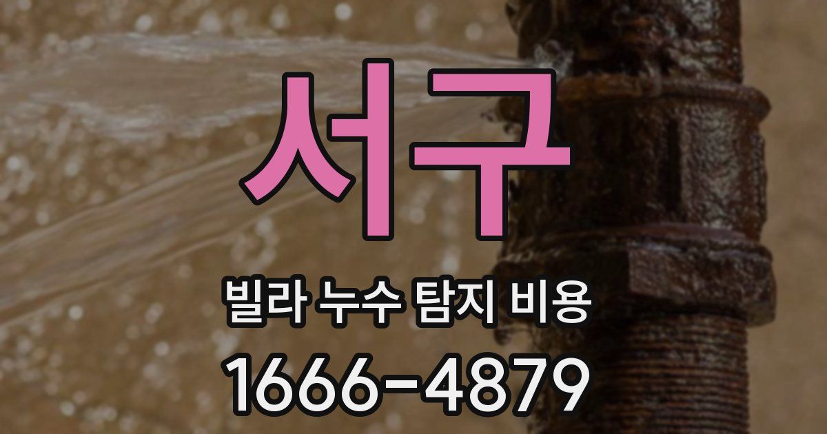 서구 빌라 누수 탐지 비용