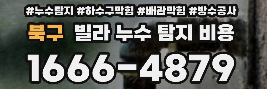 북구 빌라 누수 탐지 비용