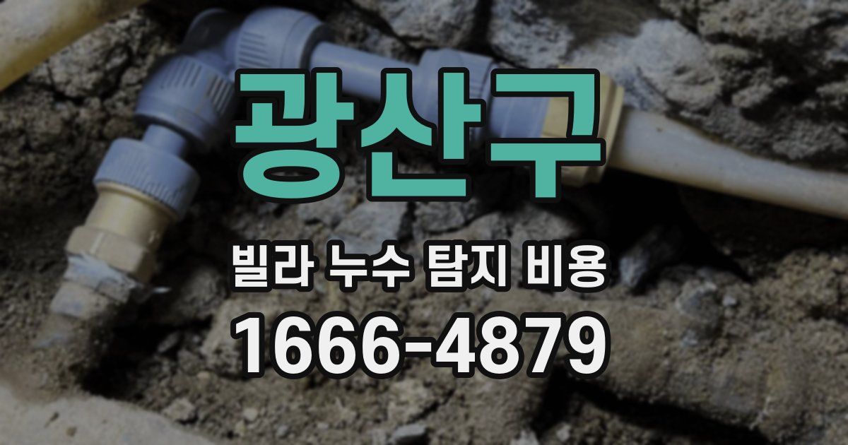 광산구 빌라 누수 탐지 비용