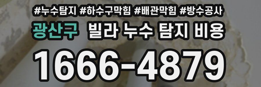 광산구 빌라 누수 탐지 비용