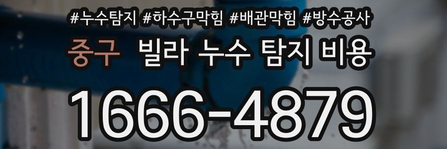 중구 빌라 누수 탐지 비용