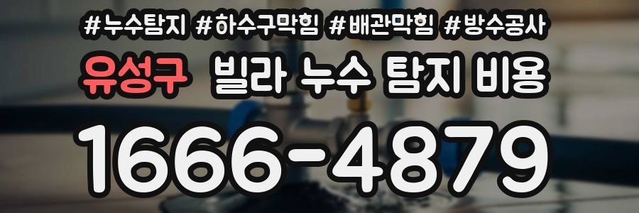유성구 빌라 누수 탐지 비용