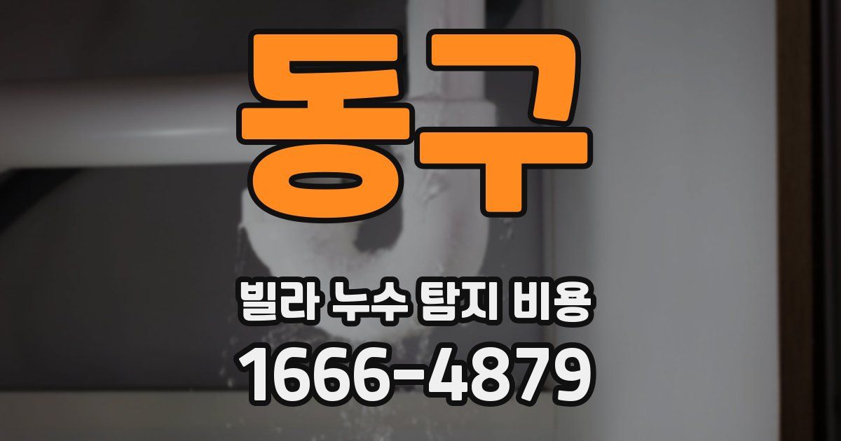 동구 빌라 누수 탐지 비용