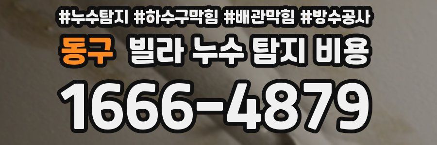 동구 빌라 누수 탐지 비용